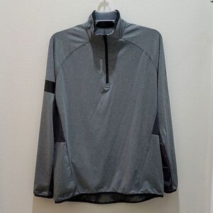 REEBOK ATHLETIC PULLOVER, Sz XL, 1/4 ZIP, GREY/BLACK, NWOT
